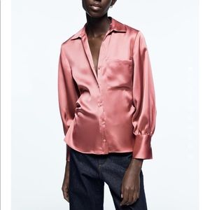 NWT zara ruched satin top